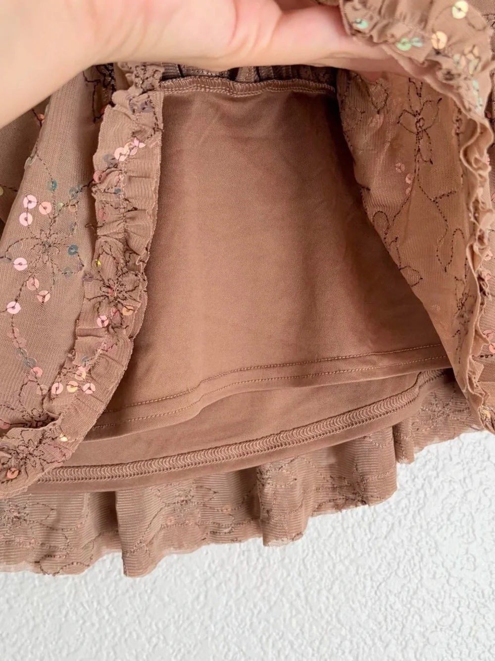 Urban Outfitters gold ruffled